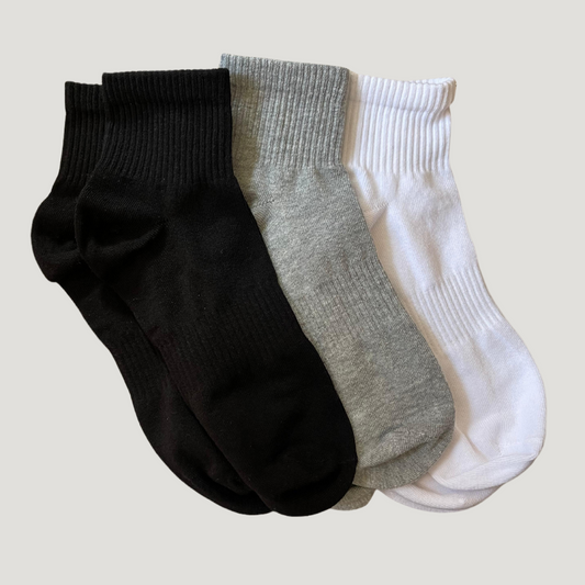 Men - Mid-Length Premium (عالي الجودة) Cotton Socks - Pack of 3 Pairs - عبوة تحتوي على 3 أزواج