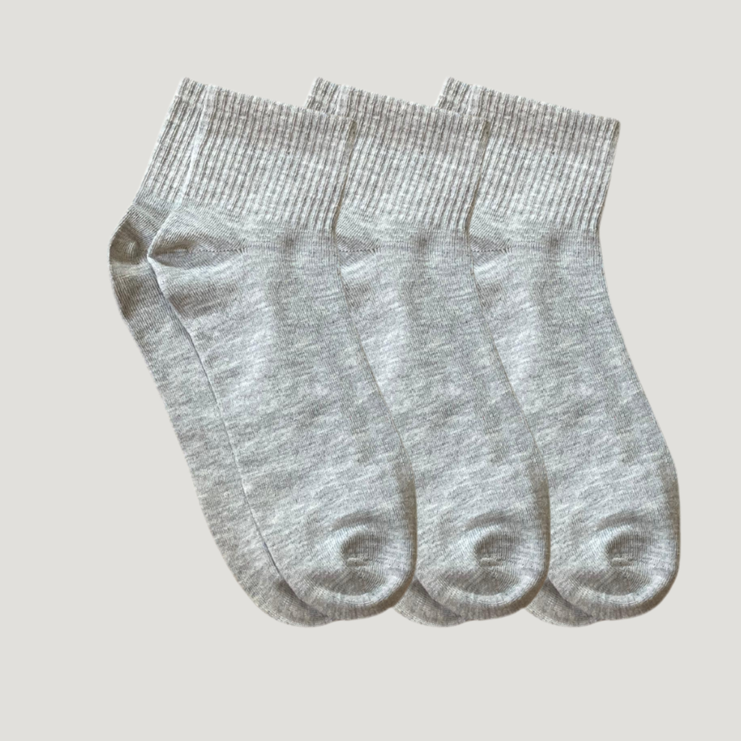Men - Mid-Length Light (خفيف) Cotton Socks - Pack of 3 Pairs - عبوة تحتوي على 3 أزواج