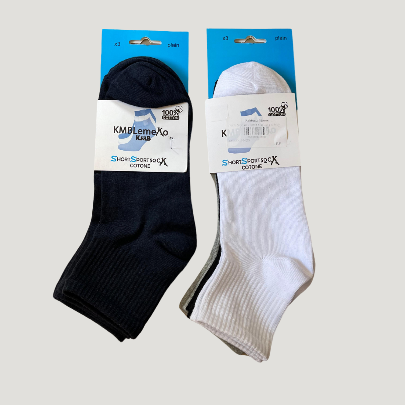Men - Mid-Length Light (خفيف) Cotton Socks - Pack of 3 Pairs - عبوة تحتوي على 3 أزواج