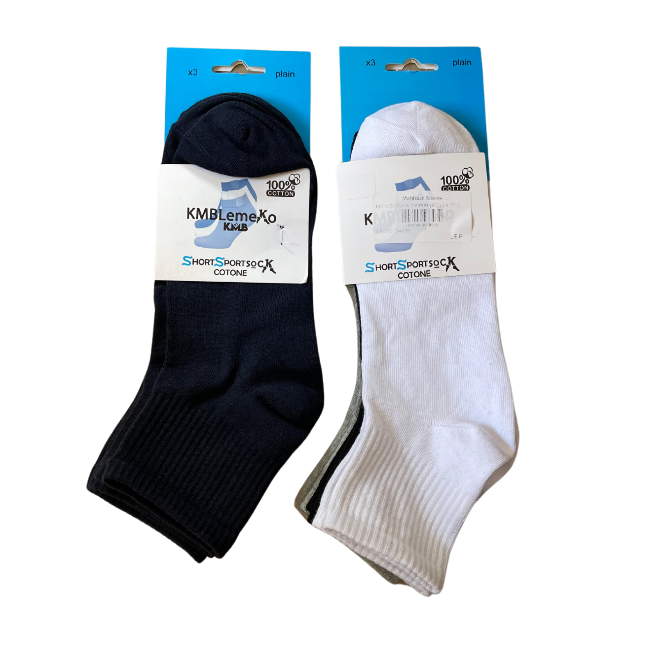 Men - Mid-Length Light (خفيف) Cotton Socks - Pack of 3 Pairs - عبوة تحتوي على 3 أزواج