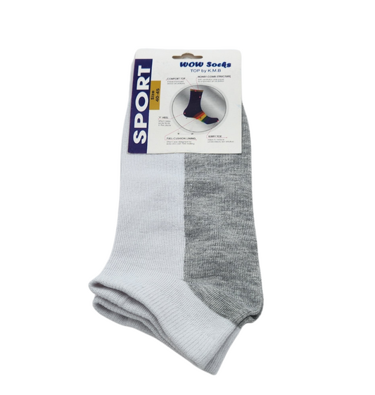 Men - White Ankle-Length Sports Cotton Socks - 1 Pair - جوارب رياضية