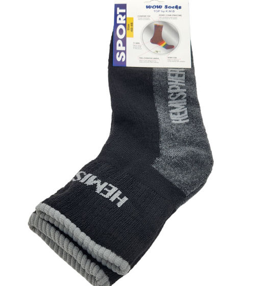 Men - Dark Mid-Length Sports Cotton Socks - 1 Pair - جوارب رياضية