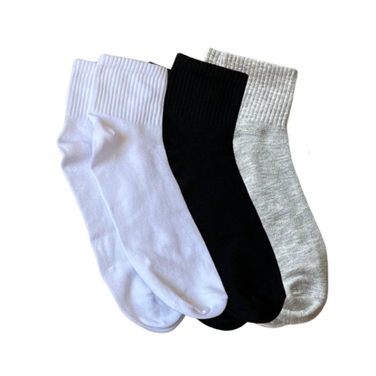 Women - Mid-Length Light (خفيف) Cotton Socks - Pack of 3 Pairs - عبوة تحتوي على 3 أزواج